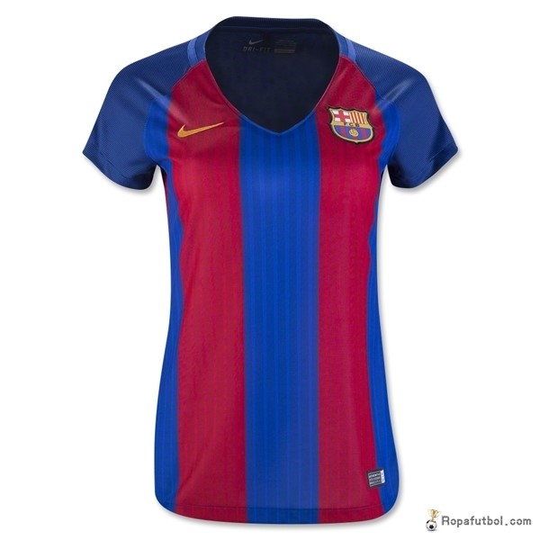 Camiseta Barcelona Replica Primera Ropa Mujer 2016/17 Azul